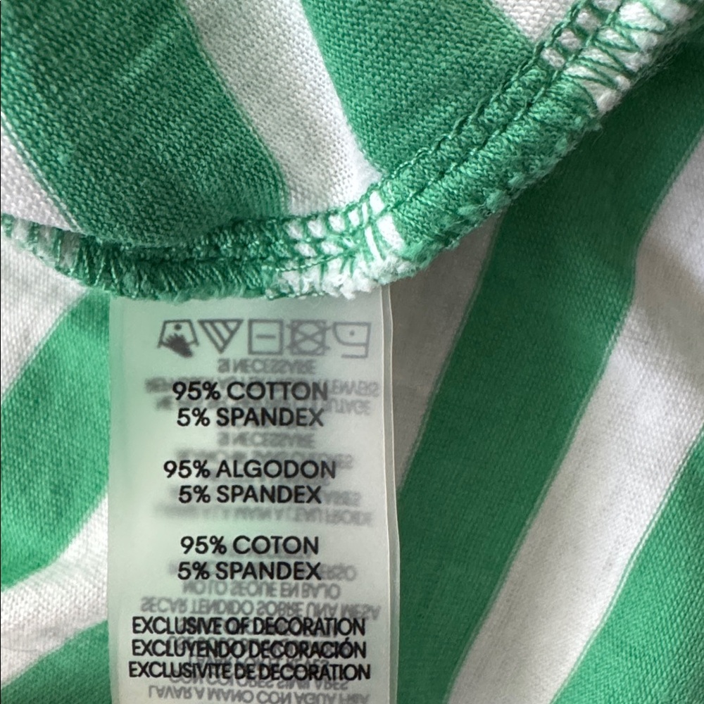 Karl Lagerfeld Green and White Striped Eiffel Tower Tee - Picture 5 of 7